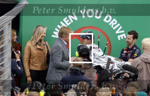 Zandvoort 27 augustus 2023
Grandprix F1 van Zandvoort gewonnen door Max Verstappen.
Koning Willem Alexander Koningin Maxima met Max Verstappen bij F1