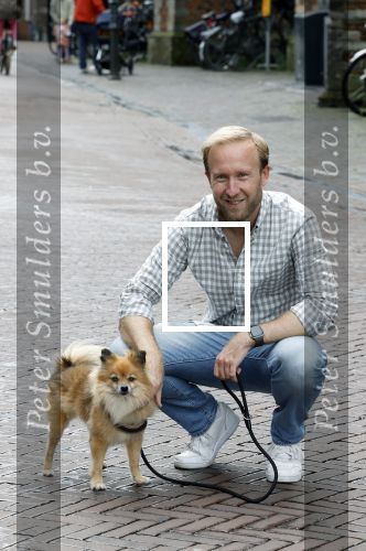 Haarlem 3 augustus 2023
Raymond Mens met zijn hond in het centrum van Haarlem .