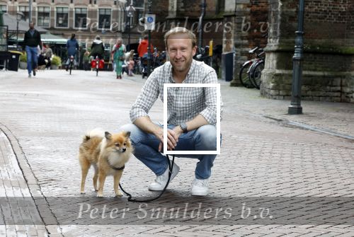 Haarlem 3 augustus 2023
Raymond Mens met zijn hond in het centrum van Haarlem .