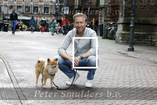 Haarlem 3 augustus 2023
Raymond Mens met zijn hond in het centrum van Haarlem .