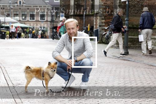 Haarlem 3 augustus 2023
Raymond Mens met zijn hond in het centrum van Haarlem .