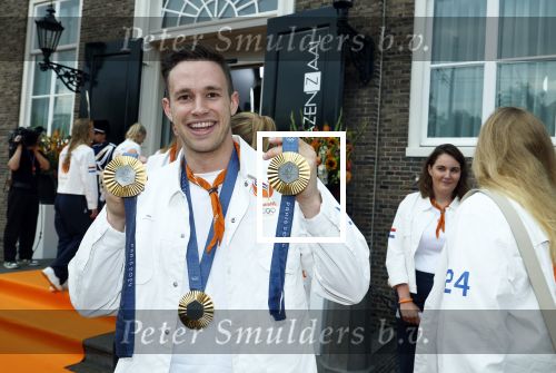 Den Haag 13 augustus 2024
De Olympische sporters die een medaille gehaald hebben worden ontvangen door premier Dick Schoof . Harrie Lavreysen