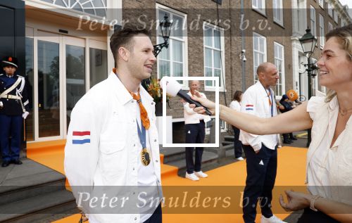Den Haag 13 augustus 2024
De Olympische sporters die een medaille gehaald hebben worden ontvangen door premier Dick Schoof . Harrie Lavreysen