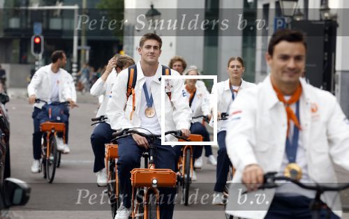 Den Haag 13 augustus 2024
De Olympische sporters die een medaille gehaald hebben worden ontvangen door premier Dick Schoof .