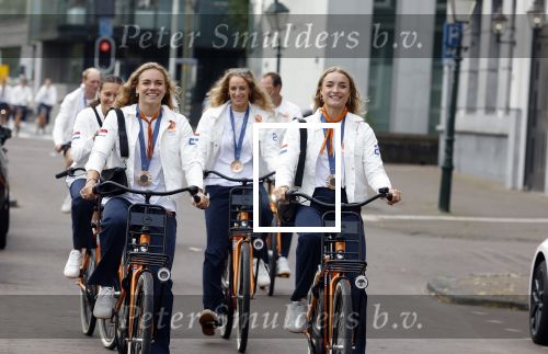Den Haag 13 augustus 2024
De Olympische sporters die een medaille gehaald hebben worden ontvangen door premier Dick Schoof .