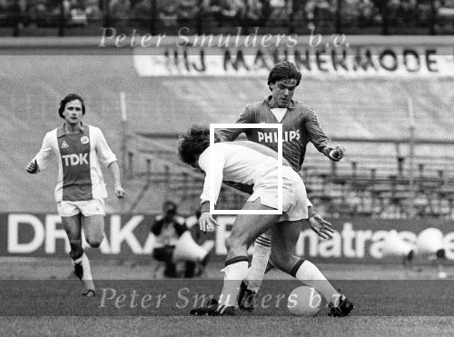 Amsterdam, 6 Maart 1983
AJAX-PSV, eindstand 3-3 Seizoen 1982/1983
Mart v Duren scoort 0-1
Foto Peter Smulders BV