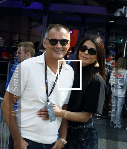 Zandvoort 25 augustus 2024
Olcay Gulsen en Eelko v Kooten bij de Formule 1 op circuit Zandvoort.
