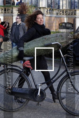 Amsterdam 15 december 2015 
Paula v d Oest met kerstboom vondelpark CS