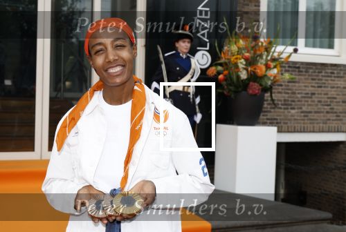 Den Haag 13 augustus 2024
De Olympische sporters die een medaille gehaald hebben worden ontvangen door premier Dick Schoof . Sifan hassan