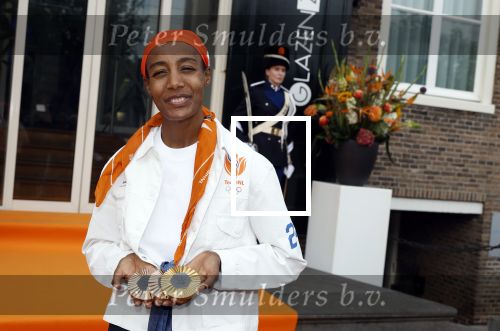 Den Haag 13 augustus 2024
De Olympische sporters die een medaille gehaald hebben worden ontvangen door premier Dick Schoof . Sifan hassan