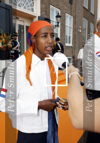 Den Haag 13 augustus 2024
De Olympische sporters die een medaille gehaald hebben worden ontvangen door premier Dick Schoof . Sifan hassan