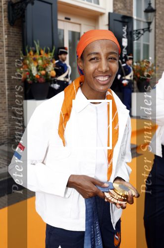 Den Haag 13 augustus 2024
De Olympische sporters die een medaille gehaald hebben worden ontvangen door premier Dick Schoof . Sifan hassan