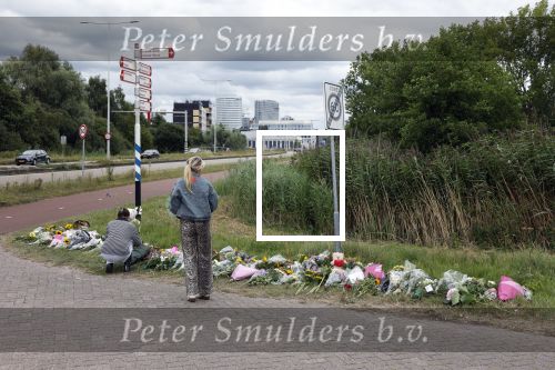 Amsterdam 22 augustus 2025
Op de plek waar de 17 jarige Lisa uit Abcoude vermoord is worden door veel mensen bloemen en knuffelbeesten gelegd .