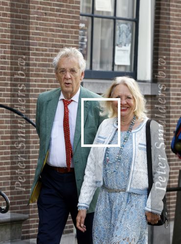 Amsterdam 7 augustus 2025
Herdenkingsdienst Derk Sauer in de westerkerk . Boudewijn Poelman met partner