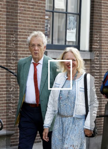 Amsterdam 7 augustus 2025
Herdenkingsdienst Derk Sauer in de westerkerk . Boudewijn Poelman met partner