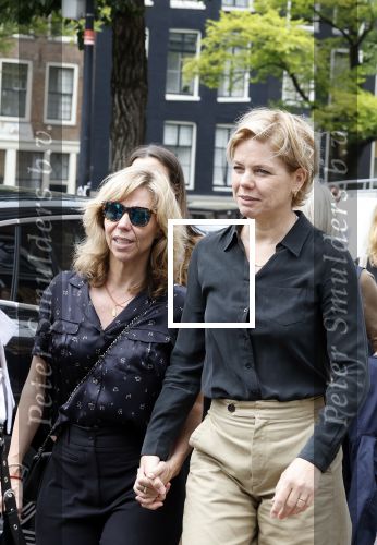 Amsterdam 7 augustus 2025
Herdenkingsdienst Derk Sauer in de westerkerk . Claudia de Breij met partner Jessica v Geel