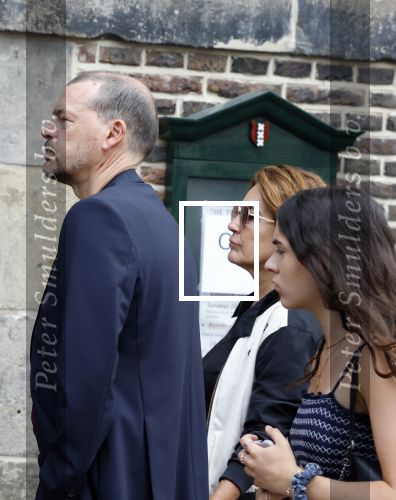 Amsterdam 7 augustus 2025
Herdenkingsdienst Derk Sauer in de westerkerk . Dione de Graaff met partner Nando Boers