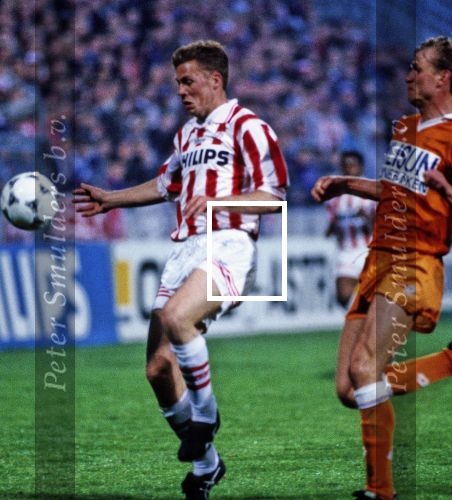 Eindhoven, 29 April 1995 
Kompetitiewedstrijd PSV-Volendam, eindstand 1-1  
Erik Meijer