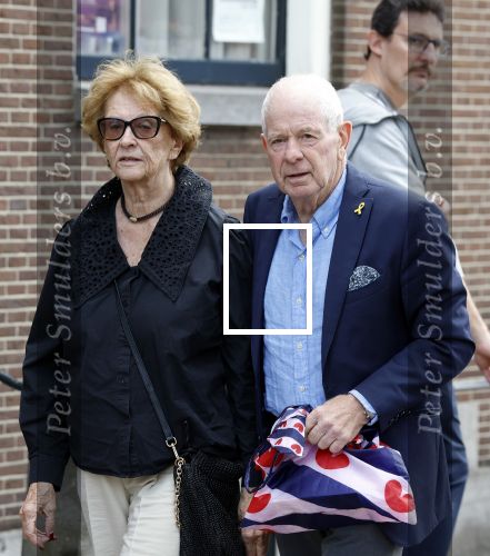 Amsterdam 7 augustus 2025
Herdenkingsdienst Derk Sauer in de westerkerk . Frits Barend met zijn vrouw