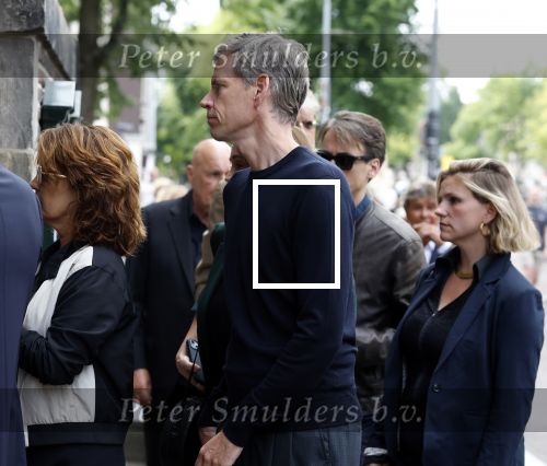 Amsterdam 7 augustus 2025
Herdenkingsdienst Derk Sauer in de westerkerk . Janine Abbring met partner Jeroen Wollaars