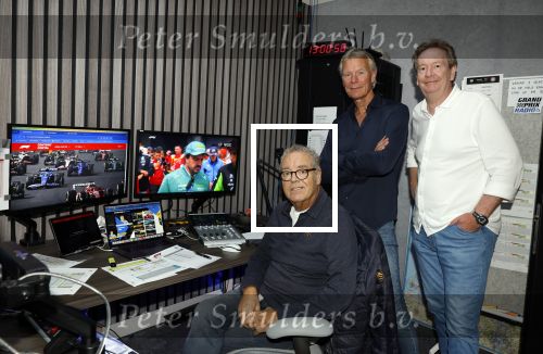 Hilversum 3 augustus 2025
Rene Oosterman Olav Mol en Alexander Stevens bij Grand Prix radio op het mediapark