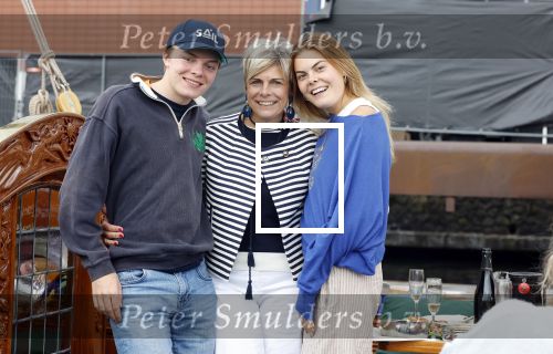 Amsterdam 22 augustus 2025
Prins Constantijn Prins Laurentien Prinses Eloise en Prins Claus Cazimir op de groene Draeck tijdens Sail Amsterdam 2025.