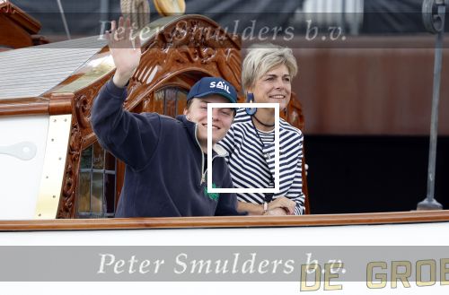 Amsterdam 22 augustus 2025
Prins Constantijn Prins Laurentien Prinses Eloise en Prins Claus Cazimir op de groene Draeck tijdens Sail Amsterdam 2025.