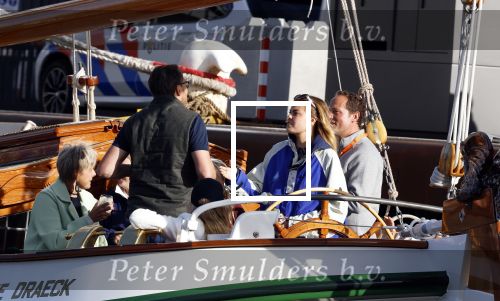 Amsterdam 21 augustus 2025
Prinses Beatrix op de groene Draeck tijdens de tweede dag van Sail . Aanwezig Prins Constantijn Prinses Laurentien Prinses Eloise en Prins Claus Cazimir
