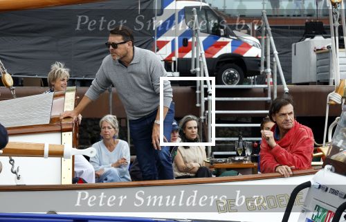 Amsterdam 22 augustus 2025
Prins Constantijn Prins Laurentien Prinses Eloise en Prins Claus Cazimir op de groene Draeck tijdens Sail Amsterdam 2025.