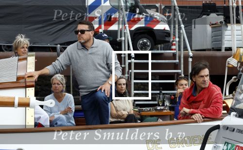 Amsterdam 22 augustus 2025
Prins Constantijn Prins Laurentien Prinses Eloise en Prins Claus Cazimir op de groene Draeck tijdens Sail Amsterdam 2025.