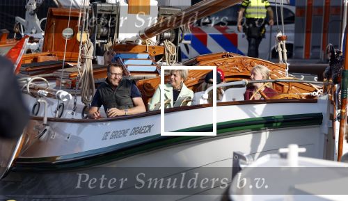 Amsterdam 21 augustus 2025
Prinses Beatrix op de groene Draeck tijdens de tweede dag van Sail . Aanwezig Prins Constantijn Prinses Laurentien Prinses Eloise en Prins Claus Cazimir
