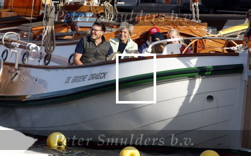 Amsterdam 21 augustus 2025
Prinses Beatrix op de groene Draeck tijdens de tweede dag van Sail . Aanwezig Prins Constantijn Prinses Laurentien Prinses Eloise en Prins Claus Cazimir