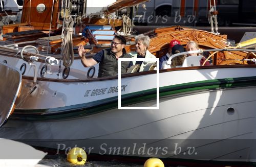 Amsterdam 21 augustus 2025
Prinses Beatrix op de groene Draeck tijdens de tweede dag van Sail . Aanwezig Prins Constantijn Prinses Laurentien Prinses Eloise en Prins Claus Cazimir