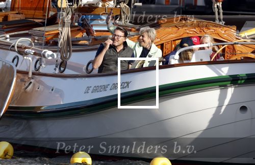 Amsterdam 21 augustus 2025
Prinses Beatrix op de groene Draeck tijdens de tweede dag van Sail . Aanwezig Prins Constantijn Prinses Laurentien Prinses Eloise en Prins Claus Cazimir