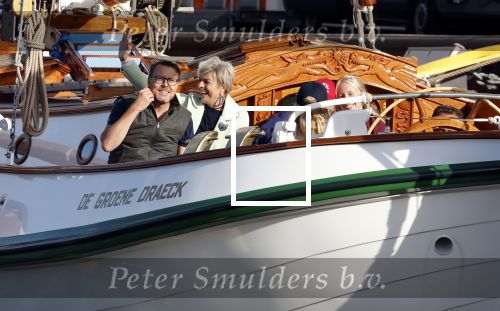 Amsterdam 21 augustus 2025
Prinses Beatrix op de groene Draeck tijdens de tweede dag van Sail . Aanwezig Prins Constantijn Prinses Laurentien Prinses Eloise en Prins Claus Cazimir