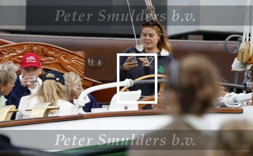 Amsterdam 21 augustus 2025
Prinses Beatrix op de groene Draeck tijdens de tweede dag van Sail . Aanwezig Prins Constantijn Prinses Laurentien Prinses Eloise en Prins Claus Cazimir