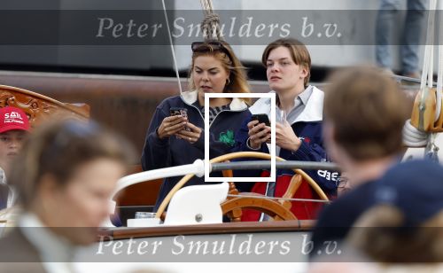 Amsterdam 21 augustus 2025
Prinses Beatrix op de groene Draeck tijdens de tweede dag van Sail . Aanwezig Prins Constantijn Prinses Laurentien Prinses Eloise en Prins Claus Cazimir