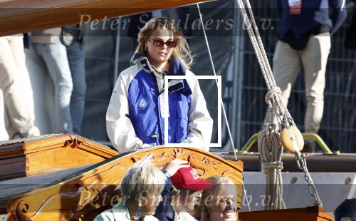 Amsterdam 21 augustus 2025
Prinses Beatrix op de groene Draeck tijdens de tweede dag van Sail . Aanwezig Prins Constantijn Prinses Laurentien Prinses Eloise en Prins Claus Cazimir