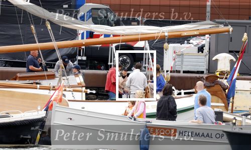Amsterdam 22 augustus 2025
Prins Constantijn Prins Laurentien Prinses Eloise en Prins Claus Cazimir op de groene Draeck tijdens Sail Amsterdam 2025.