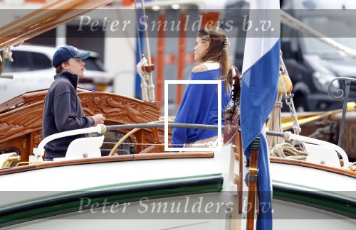 Amsterdam 22 augustus 2025
Prins Constantijn Prins Laurentien Prinses Eloise en Prins Claus Cazimir op de groene Draeck tijdens Sail Amsterdam 2025.