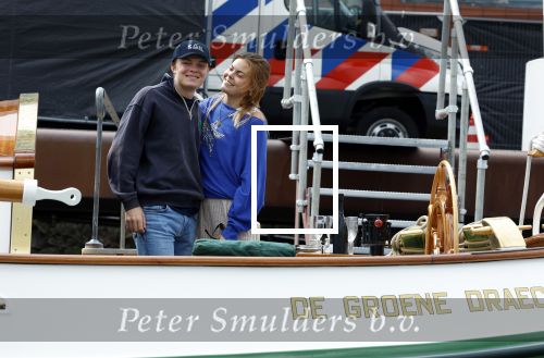 Amsterdam 22 augustus 2025
Prins Constantijn Prins Laurentien Prinses Eloise en Prins Claus Cazimir op de groene Draeck tijdens Sail Amsterdam 2025.