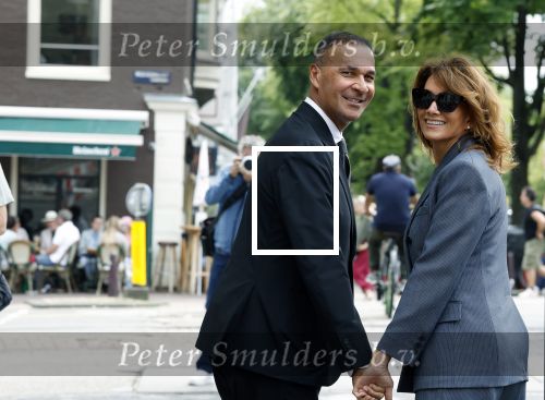 Amsterdam 7 augustus 2025
Herdenkingsdienst Derk Sauer in de westerkerk . Ruud Gullit met zijn vriendin Karin de Rooij