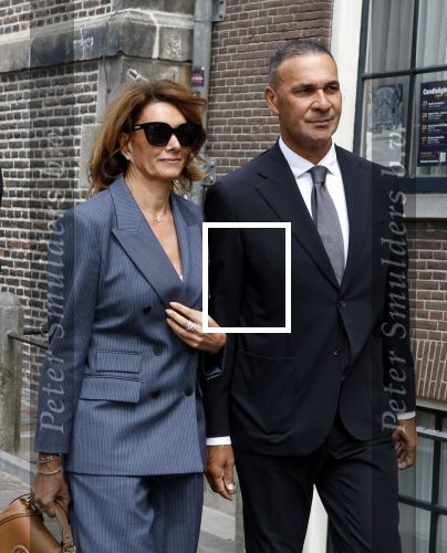 Amsterdam 7 augustus 2025
Herdenkingsdienst Derk Sauer in de westerkerk . Ruud Gullit met zijn vriendin Karin de Rooij