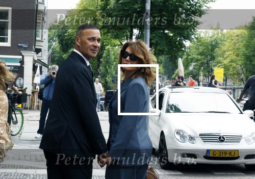 Amsterdam 7 augustus 2025
Herdenkingsdienst Derk Sauer in de westerkerk . Ruud Gullit met zijn vriendin Karin de Rooij