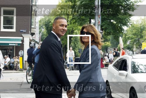 Amsterdam 7 augustus 2025
Herdenkingsdienst Derk Sauer in de westerkerk . Ruud Gullit met zijn vriendin Karin de Rooij