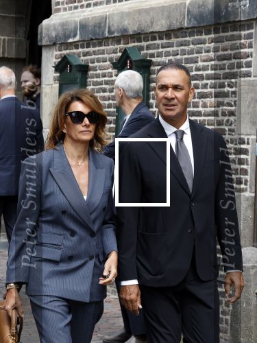 Amsterdam 7 augustus 2025
Herdenkingsdienst Derk Sauer in de westerkerk . Ruud Gullit met partner Karin de Rooij
