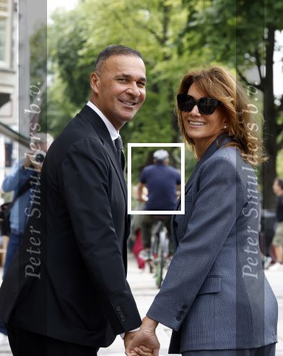 Amsterdam 7 augustus 2025
Herdenkingsdienst Derk Sauer in de westerkerk . Ruud Gullit met partner Karin de Rooij