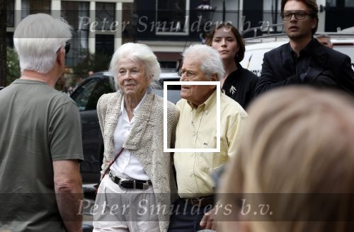 Amsterdam 7 augustus 2025
Herdenkingsdienst Derk Sauer in de westerkerk . Sonja Barend en haar man Abel Cahen