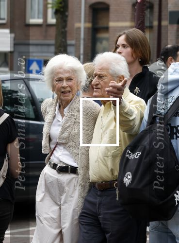 Amsterdam 7 augustus 2025
Herdenkingsdienst Derk Sauer in de westerkerk . Sonja Barend en haar man Abel Cahen