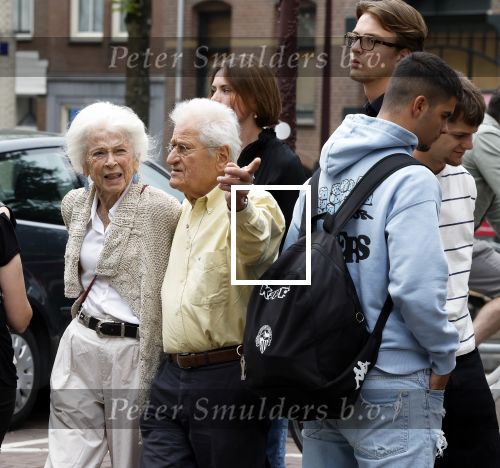 Amsterdam 7 augustus 2025
Herdenkingsdienst Derk Sauer in de westerkerk . Sonja Barend en haar man Abel Cahen